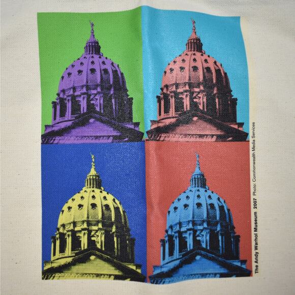 2007 Andy Warhol museum retro portrait cream reusable canvas tote book bag NEW - Picture 2 of 6